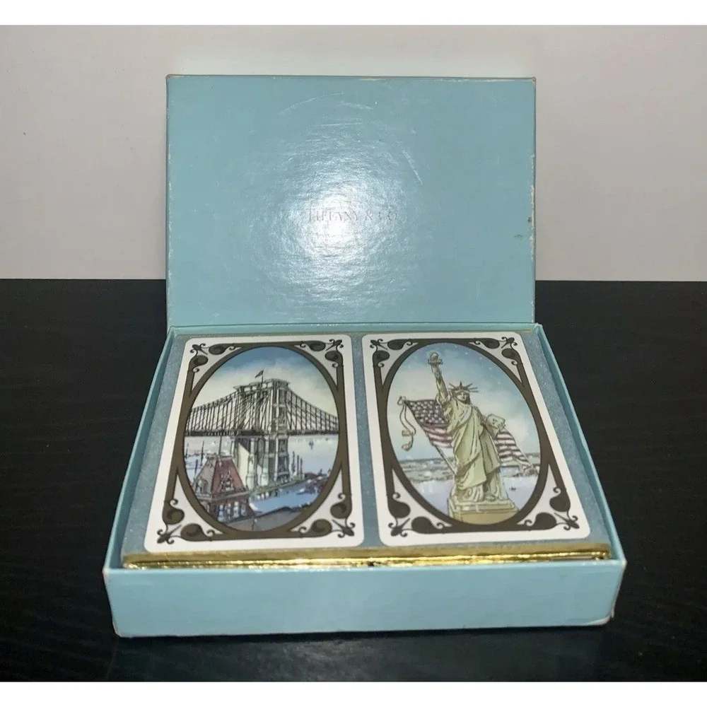 Vintage Tiffany & Co Double Decks of Playing Cards Statue Liberty